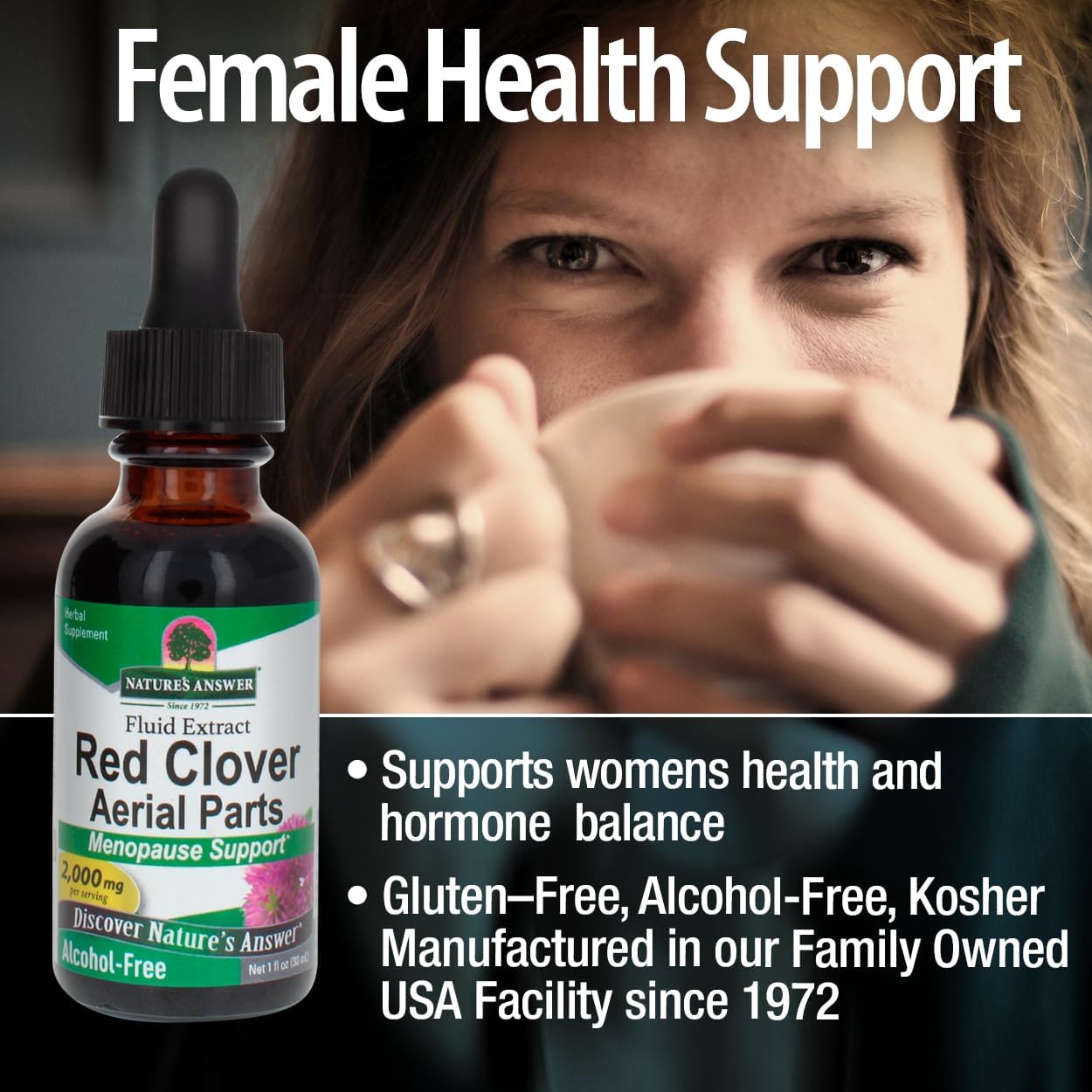 Nature's Answer Red Clover Extract 1 Ounce - Alcohol Free, Women Wellness, Female Support Supplement with Daily Sevrings Extract, Kosher, Gluten Free, Made in USA - Image 5