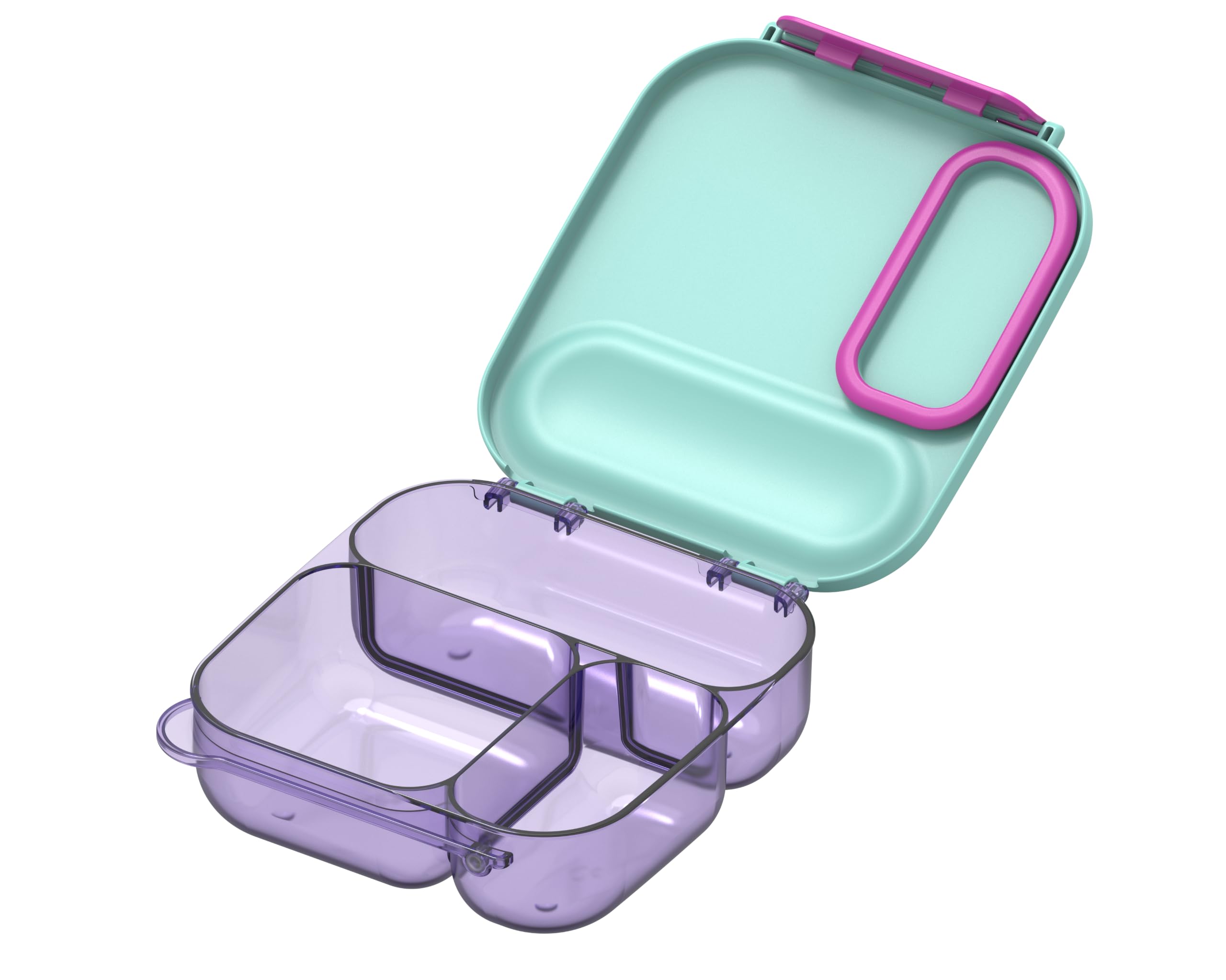 Décor 1.2L Lunch Box, Mint Square Bento Box with 3 Compartments