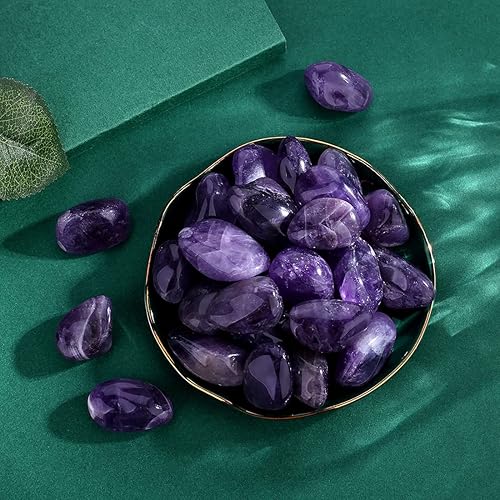 Miniatura 7 de QINJIEJIE Cristales de amatista (más de 1000 quilates), piedras pulidas a granel, cristal grande, decoración curativa de Reiki, 0.6-1 pulgada, 7.05