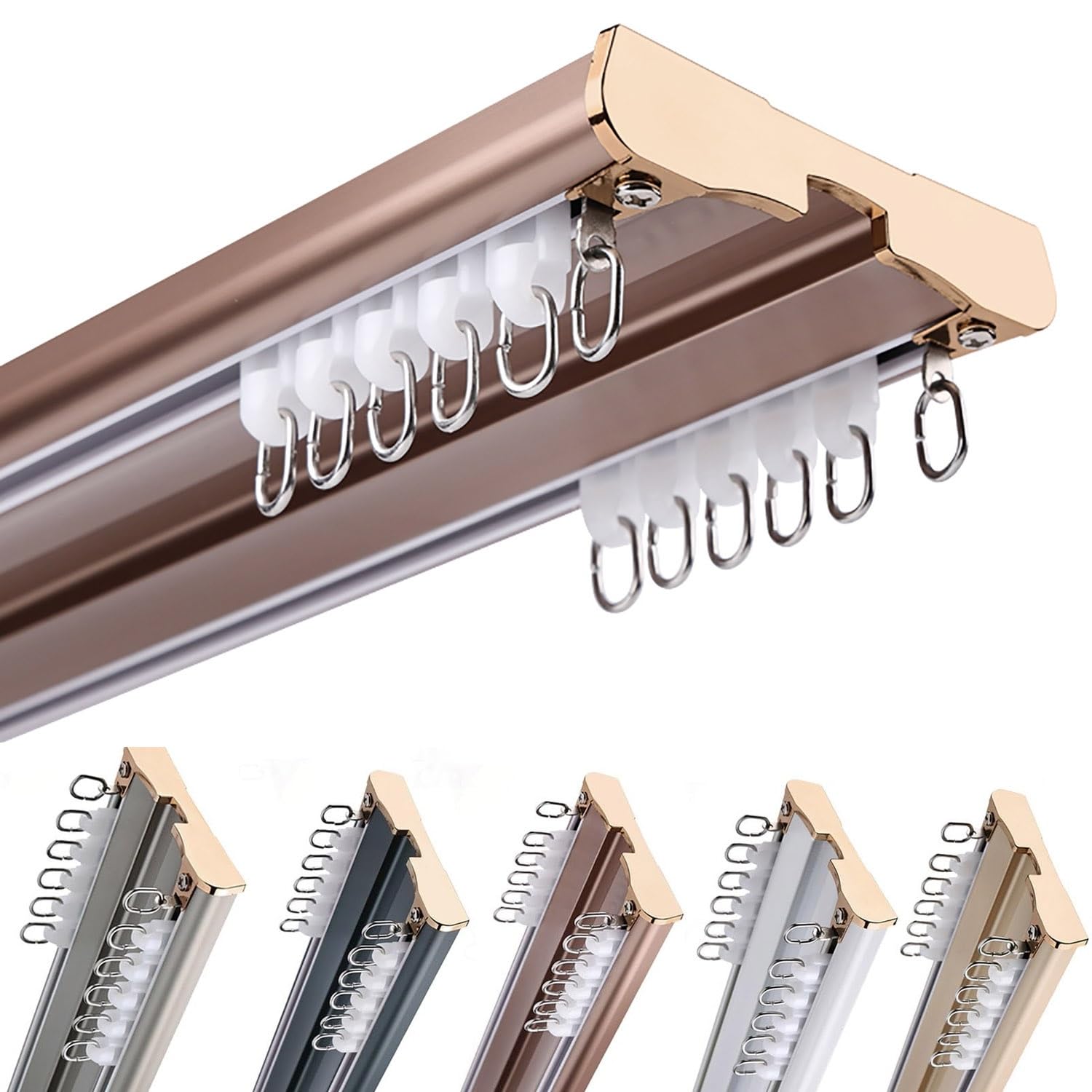 Tringle à rideaux en aluminium double rangée 5,8m pour séparateur de pièce