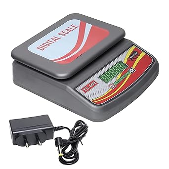 KURMI Digital Electronic Portable Weighing Scale, TS-600| 30 kg with LED Display | PVC Fibre Platter (Multicolour)