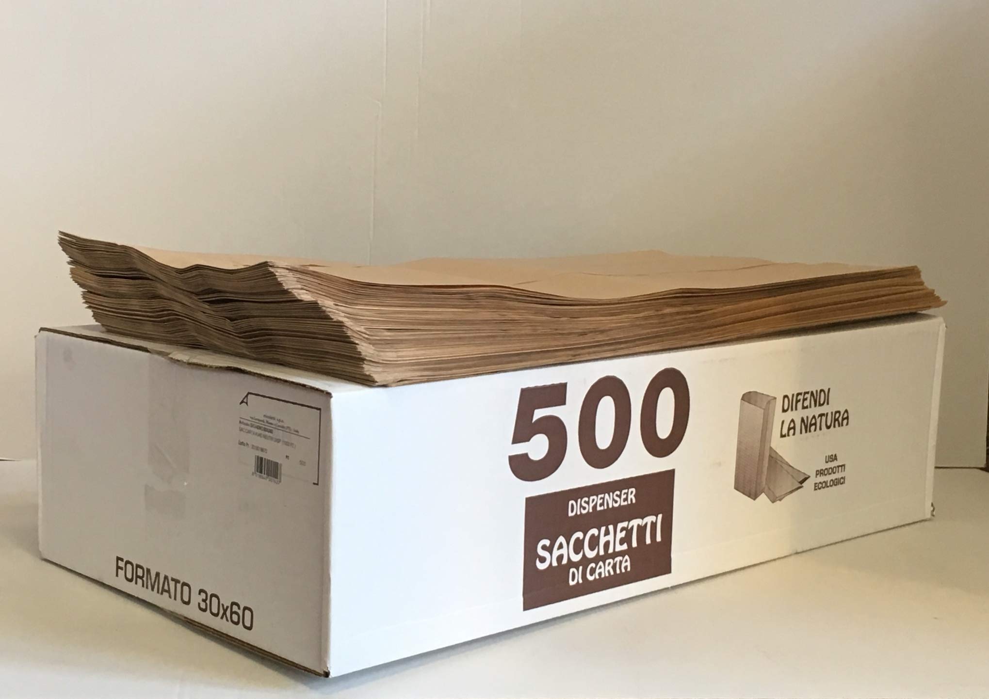 50/100/500 Sacchetti Grandi di Carta Marrone 30x60 cm Sacchetto in Carta Kraft Avana per Alimenti Pane Dolci DOLCIUMI Articoli da Forno ORTOFRUTTA (500)