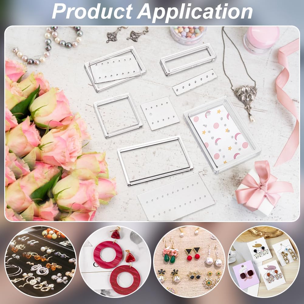 BENECREAT 5 Sets 5 Sizes Earring Card Drill Guides, Acrylic Earring Card Punch Tool for Earring Jewelry Display Cards Making, Hole: 2mm