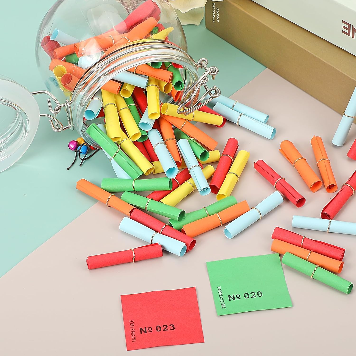 100 Piece Tombola Set Winning Tickets 1-100 Loose Hits Tombola Loose Win Rollless Colourful Mixed Winners Numbered for Club Party and Leisure Annual Tombola - Image 4