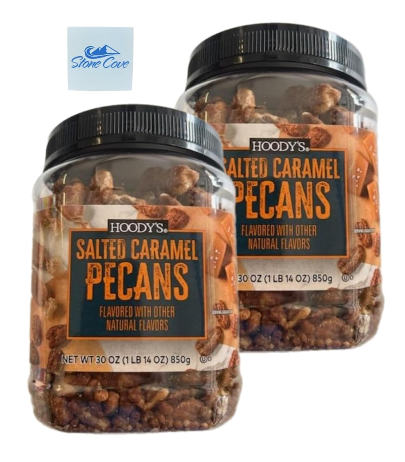 Salted Caramel Hoody's Pecans, 30 oz Container, In A