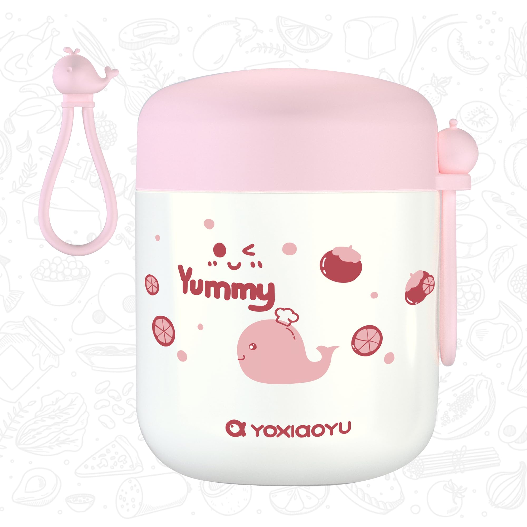 winiwo Tarro de comida aislado de 325 ml para niños, fácil de llevar, boca ancha, termo para comida caliente, sopa, ensalada, sándwich, almuerzos escolares