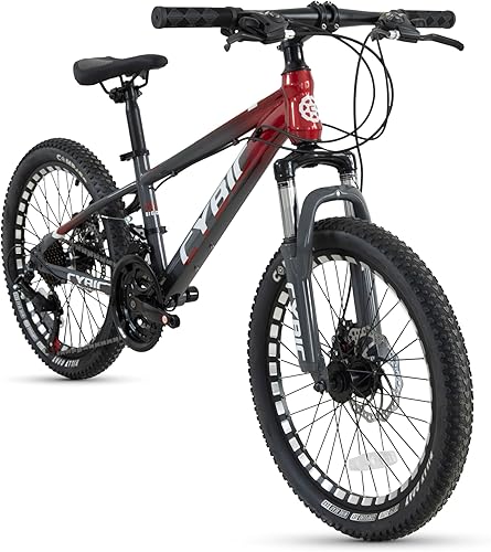 Miniatura 9 de CYBIC Bicicleta de montaña de 20 pulgadas para niños y niñas, bicicleta MTB juvenil de 21 velocidades, marco de hierro, varios