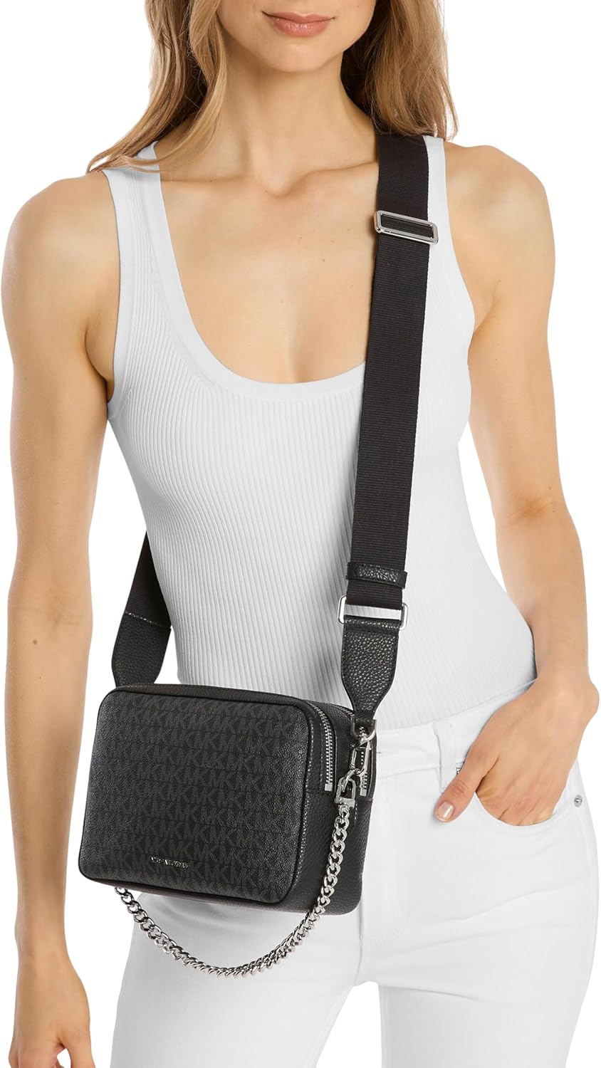 Michael Kors Womens Bryant Medium Double Zip Chain Camera Crossbody Bag - Image 2