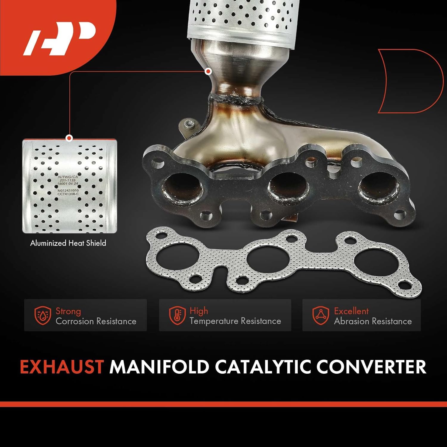 A-Premium Exhaust Manifold Catalytic Converter with Gasket Kit Direct-Fit Compatible with Toyota Camry 2004-2006, Solara 2004-2008 & Lexus ES330 2004-2006, 3.3L, E.P.A. Compliant