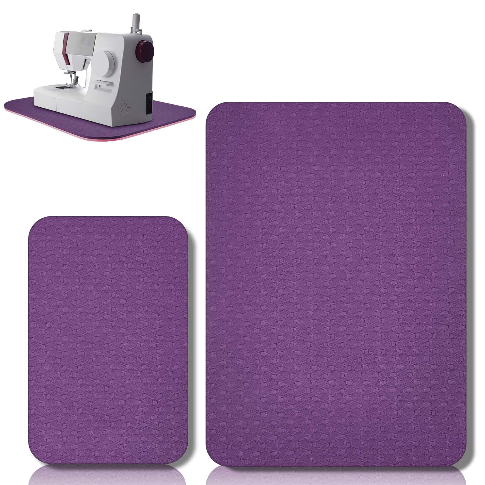 2 Pcs Sewing Machine Muffling Mat Pedal Sewing Mat Reduce Vibrations Noise No Slip Machine Accessories for Quilting(15" X 20" and 9" X 14",Pink Purple)