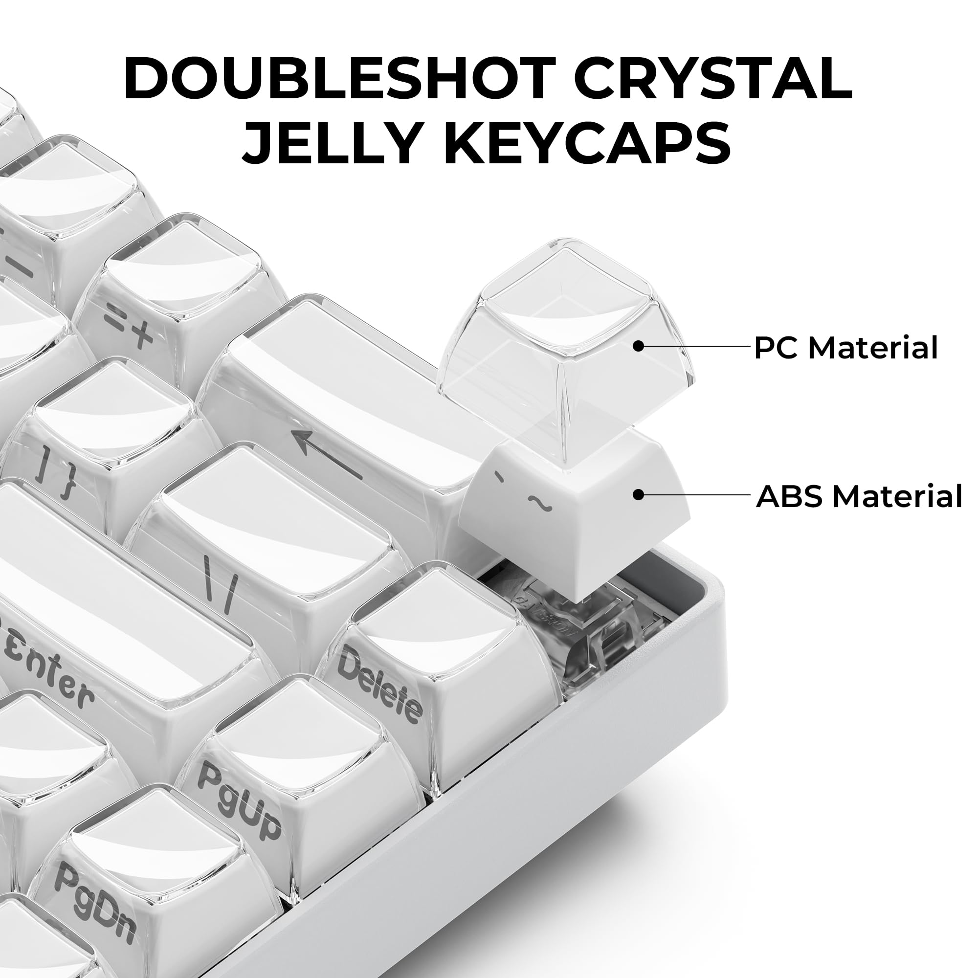 Amazon.com: GMKWTL XVX White Keycaps, Crystal Jelly Keyboard Key
