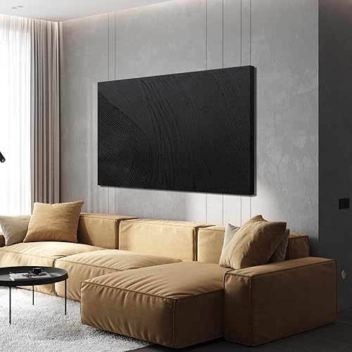 Miniatura 17 de Arte de Pared Negro Decoración Arte de Lienzo Arte de Pared Decoración de Pared Negro Silencio Arte de Pared Pintura Decoraciones Obra de Arte