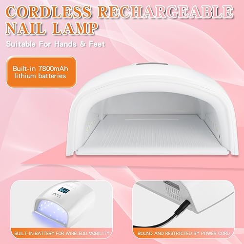 Miniatura 23 de Lámpara de uñas LED UV de secado más rápido, recargable y de secado rápido, secador de uñas LED, secador de uñas LED, sensor automático, luz de uñas