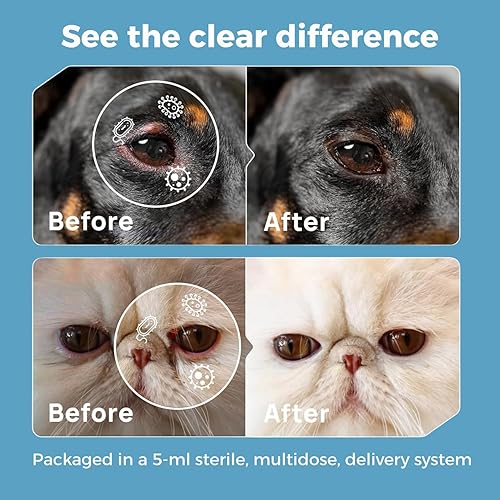 Miniatura 5 de TERRAPET Visiopet - Gotas para los ojos de mascotas para perros, gatos, ganado, ovejas, caballos, pájaros, 18 oz 0.2 fl oz