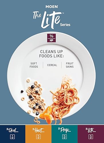 Vista 6 de Moen Lite Series PRO GXP33C - Triturador de basura compacto de alimentación continua para fregadero de cocina con cable de alimentación