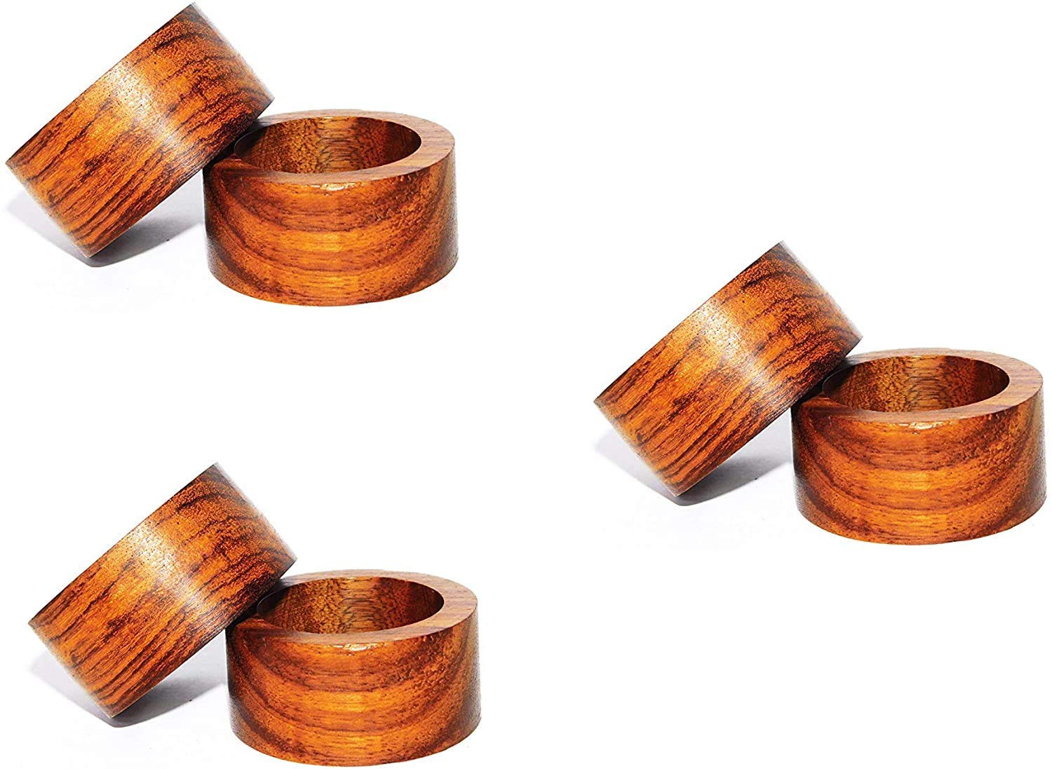 Napkin Rings for Dinner Parties, Receptions, Family Gatherings, or Everyday Use, Set Your Table with Style, Woodan (12) 4