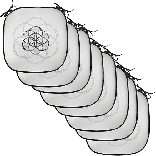 Miniatura 125 de Lunarable Cojín retro para silla, mujer con cabello, letrero de victoria con burbujas de discurso, inspirado en arte pop, acolchado de asiento para