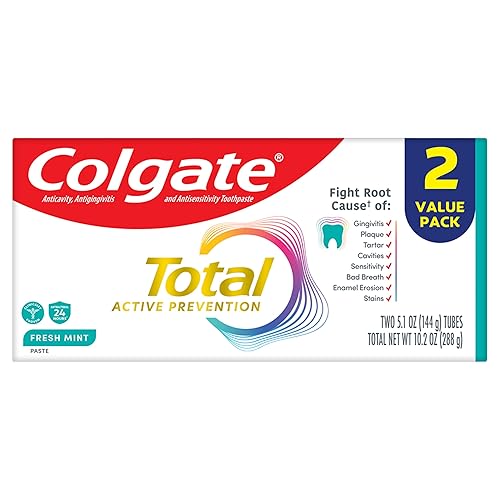 Colgate Total Active Prevention Pasta de dientes de menta fresca, pasta de dientes anticaries con flúor, clínicamente probada para ayudar a combatir disponible en Yaxa Guatemala