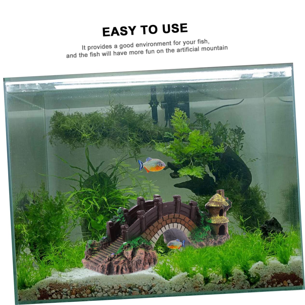 Sosoport 2 Piezas Decoración del Puente del del Acuario lámpara de Calor para Reptiles Bomba de Aire del Acuario decoración pecera peceras Ornamento del Acuario Refugio de Peces Resina