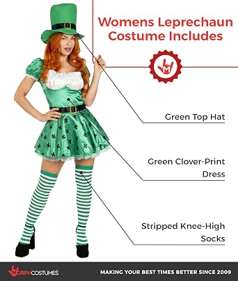 Abito Da Donna Per San Patrizio Verde Con Trifoglio - Corsetto E Cintura Inclusi - Taglie S-XXL - 2