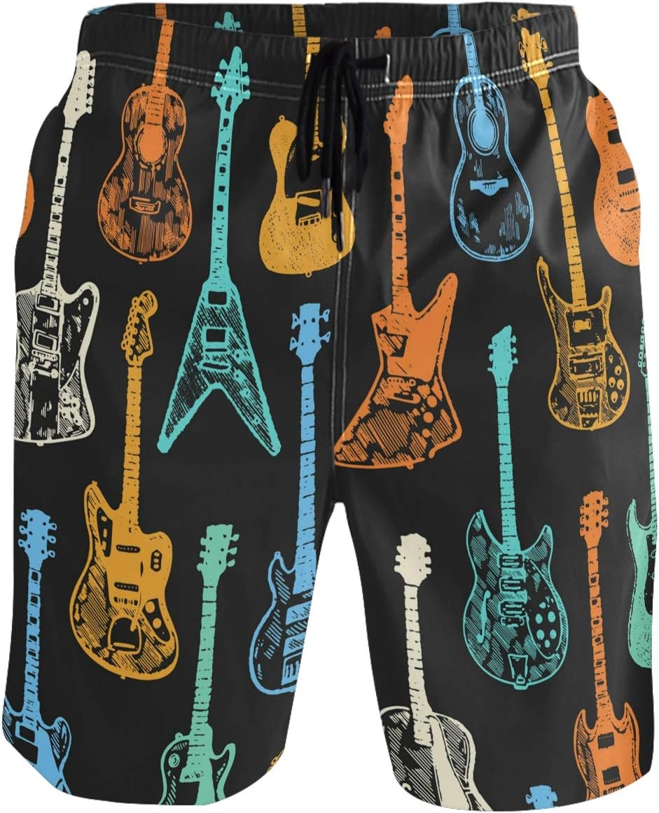 visesunny Funny Men's Swim Trunks Quick Dry Beach Board Shorts with Pockets Cool Mesh Lining Bathing Suits for Men