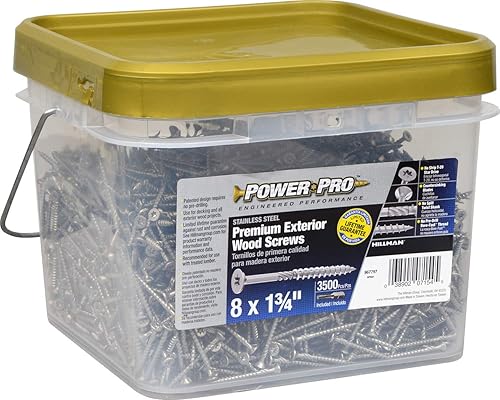 Miniatura 4 de 967797 Tornillos para madera, #8 x 1 pulgada, tornillos marinos inoxidables de alta calidad, resistentes a la corrosión, acero inoxidable, caja de