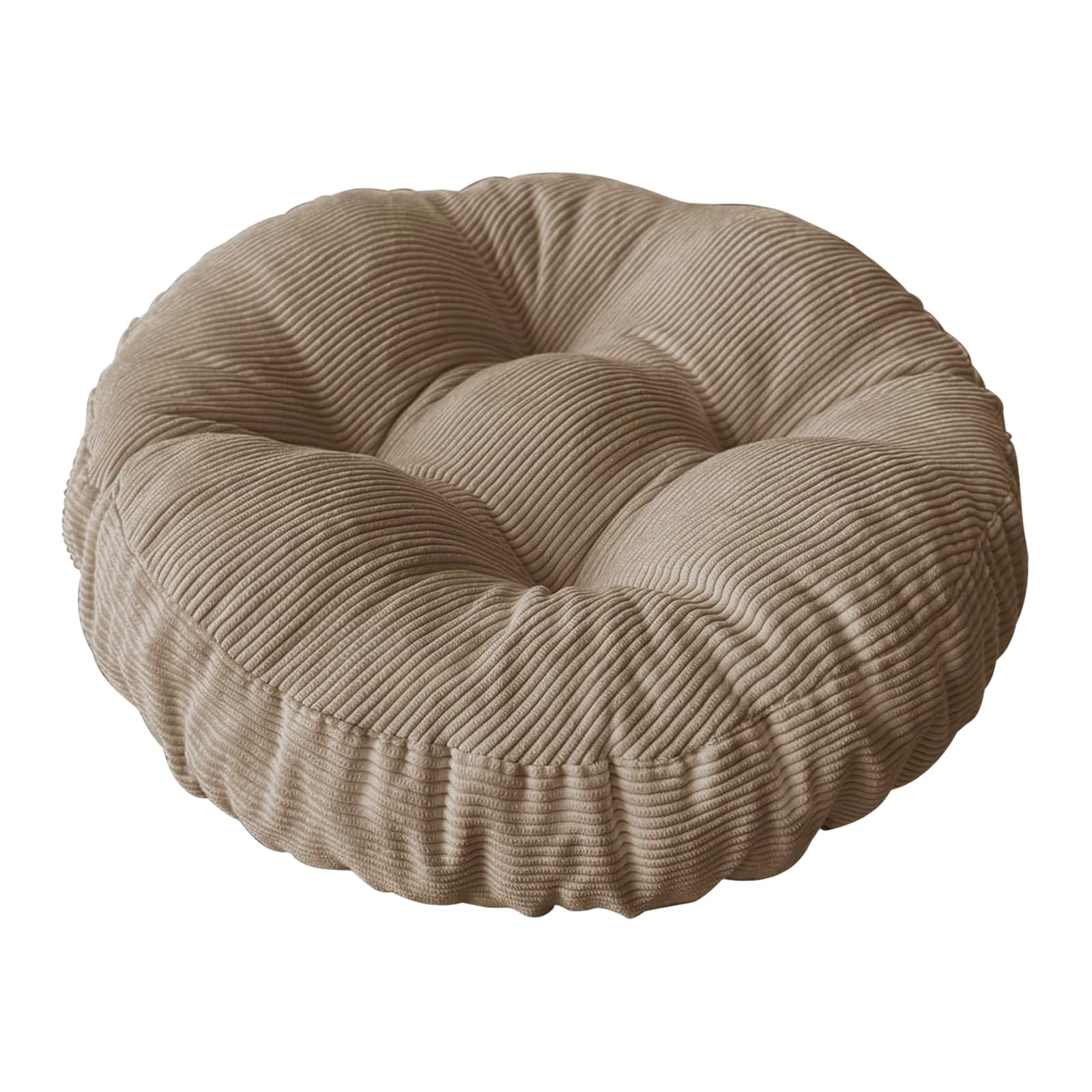 Sitzkissen Rund 65x65cm, Bodenkissen, Stuhlkissen Outdoor, Waschbare Khaki