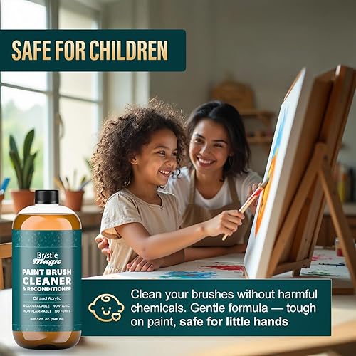 Miniatura 8 de Limpiador y reacondicionador de pinceles de pintura perfecta, acuarela, pintura en aerosol y limpiador de pinceles al óleo, biodegradable, no