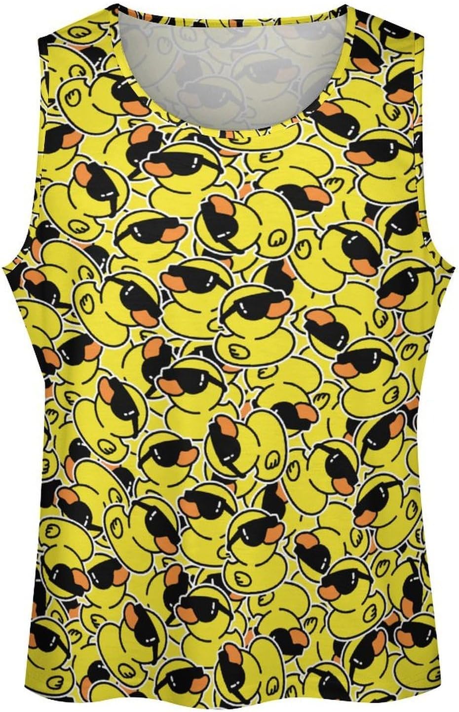 Rubber Yellow Duck with Eyesglasses Men's Tank Tops Sleeveless Muscle Shirts for Men Lightweight Vest