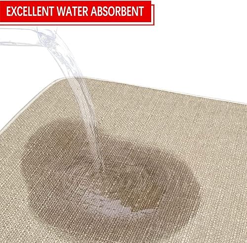 Miniatura 5 de Mloabuc Juego de 2 tapetes de cocina con texto en inglés "Merry Christmas", antifatiga, impermeables, resistentes a las manchas, color azul,