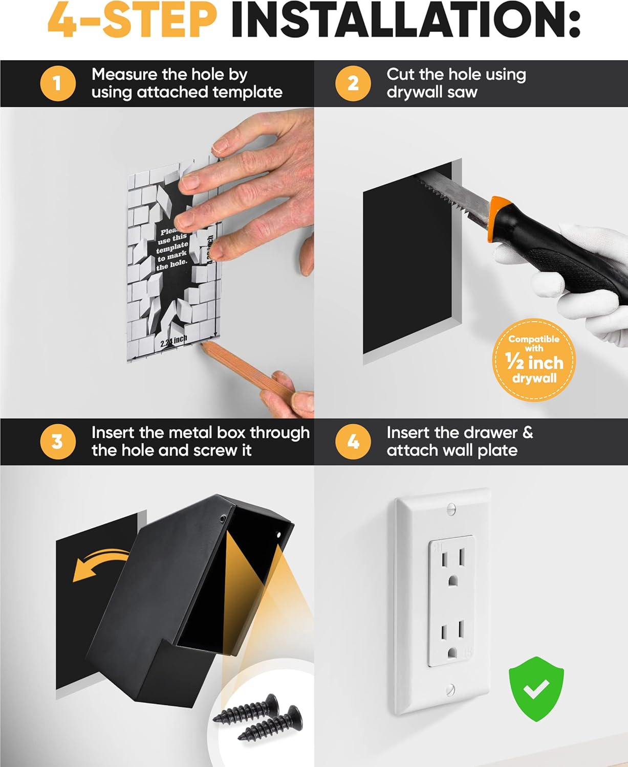Elder Welder® Hidden Wall Safe Outlet with Key Lock, Electric Socket Safe, Covert Wall Safe, Diversion Outlet Safe, Outlet Hidden Safe, Secret Compartment, Secret Outlet Box for Hiding Money Jewellery - - 