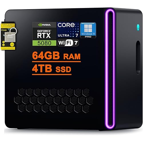 DELL Alienware Aurora ACT1250 Gaming AI Desktop Intel 20-core Ultra 7 Series 2 265F 64GB RAM 4TB SSD GeForce RTX 5080 16GB GDDR7 (Up to 1801 AI TOPS) Liquid Cooler 1000W PSU Win11Pro ICP Hub w/Copilot