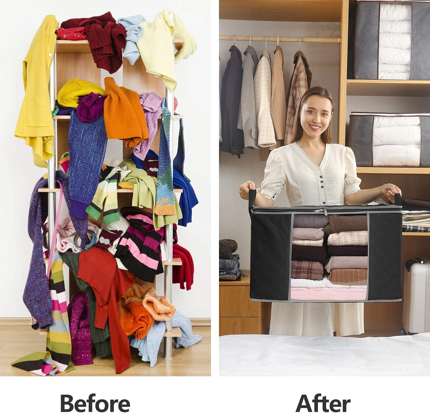 Buy Blanket Storage Bag Large Capacity Clothes Organizer Durable Handle Clear Window Closet Storages For Comforter Pillow Bedding 90l 3pack Online In Indonesia B08p7q2n7p Buy Blanket Storage Bag Large Capacity Clothes Organizer Durable Handle Clear Window Closet Storages For Comforter Pillow Bedding 90l 3pack Online In Indonesia B08p7q2n7p