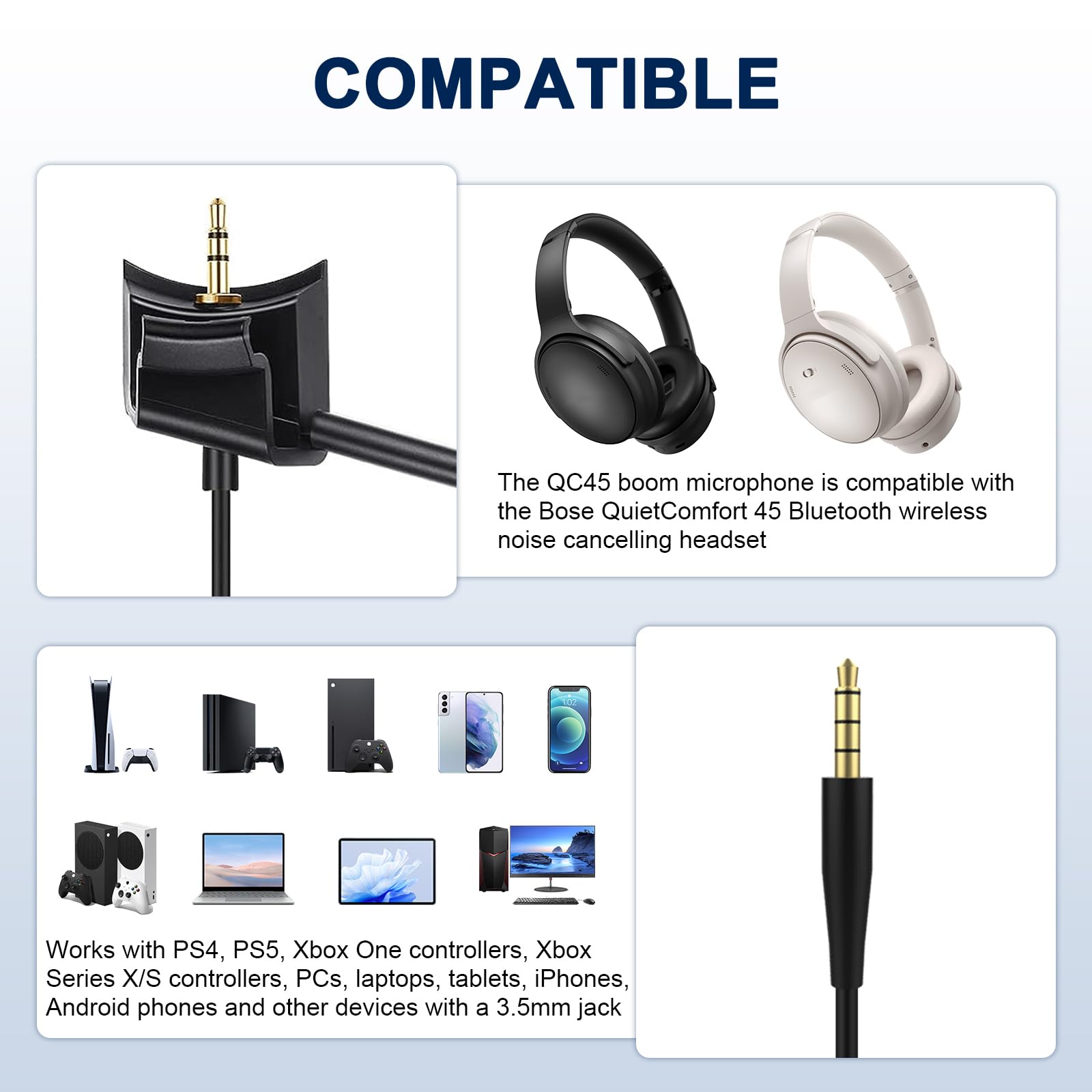Amazon.com: QC45 Microphone for Bose QuietComfort 45 noise