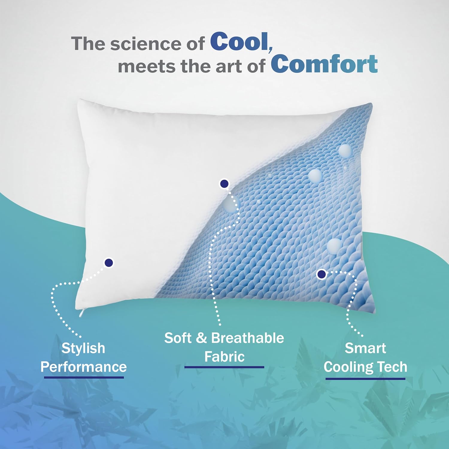 Martex x brrr° Down-Alt All-Sleeper Pillow (Standard) – Soft, Cool & Adjustable Support for All Sleep Positions – Breathable, Moisture-Wicking & Quick-Dry – Fluffy, Hypoallergenic Fill – (White)