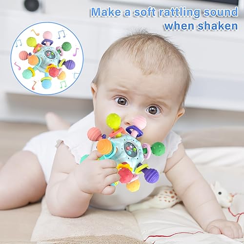 Miniatura 5 de Juguetes sensoriales para la dentición para bebés, mordedores, sonajeros, juguetes Montessori, regalos de baby shower para bebés, niños recién