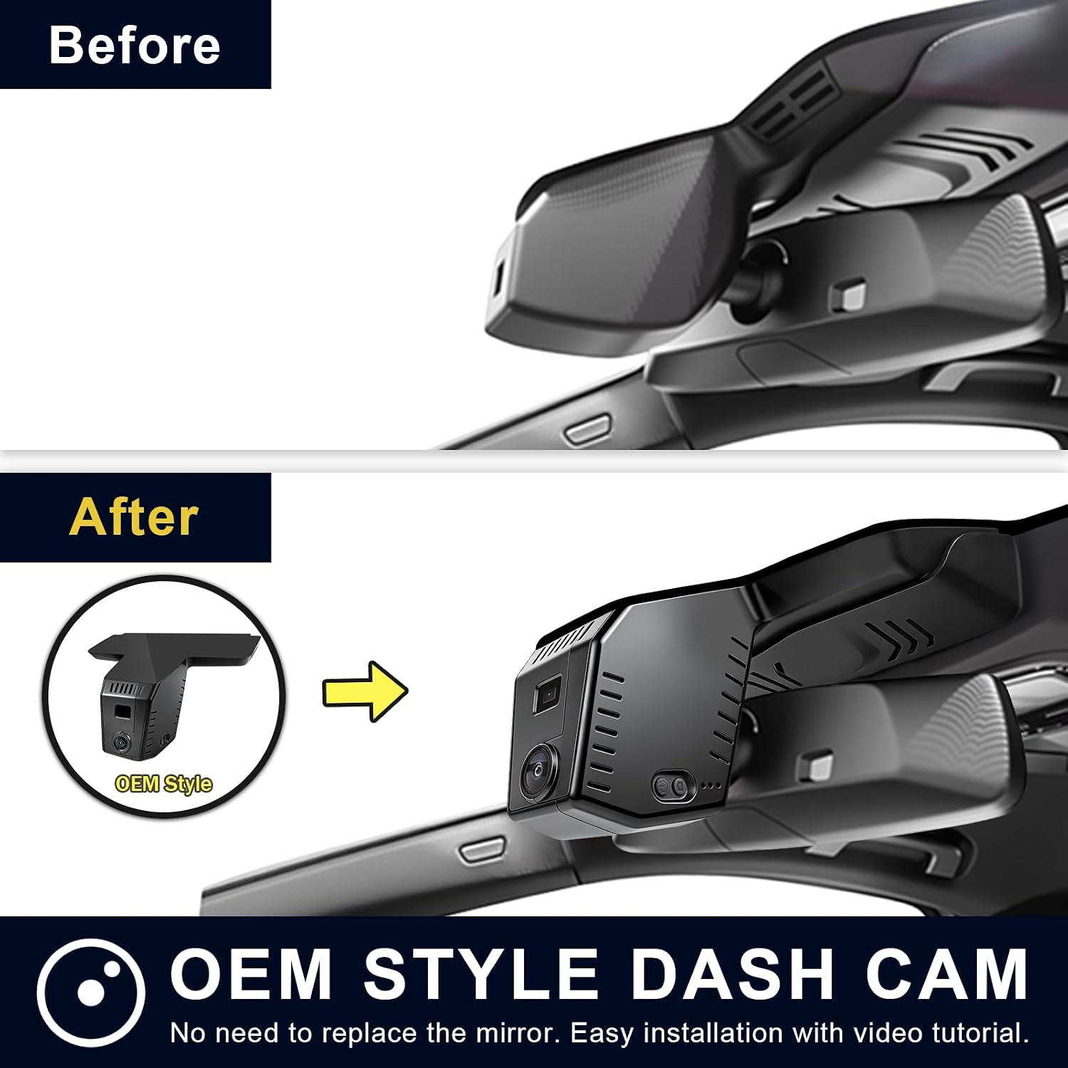 Mangoal Front 4K & Rear 1080p Dash Cam for BMW 3-Series Gen7 G20 G21 G28 2020-2026 Select 2019 M3 G80 G81(Model B), OEM Style, 2160P UHD Video, WiFi & APP, GPS, 128GB Card