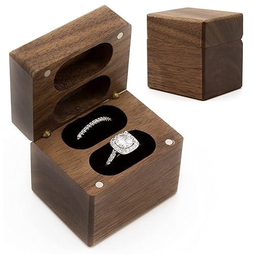 wooden double ring box