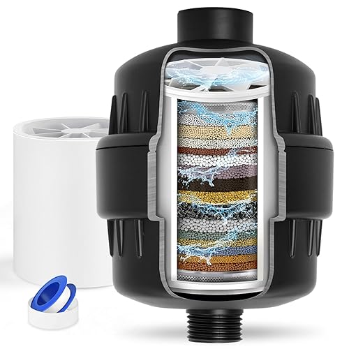 Filtro de ducha para agua dura, filtro de cabezal de ducha de 25 etapas para eliminar cloro y fluoruro, filtro de agua para cabezal de ducha, mejora