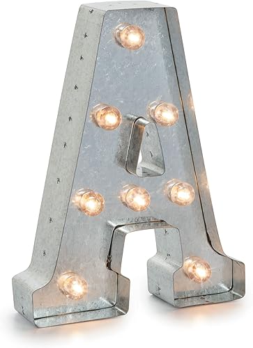 Vista 46 de Darice - Cartel de metal plateado con forma de letra Plata
