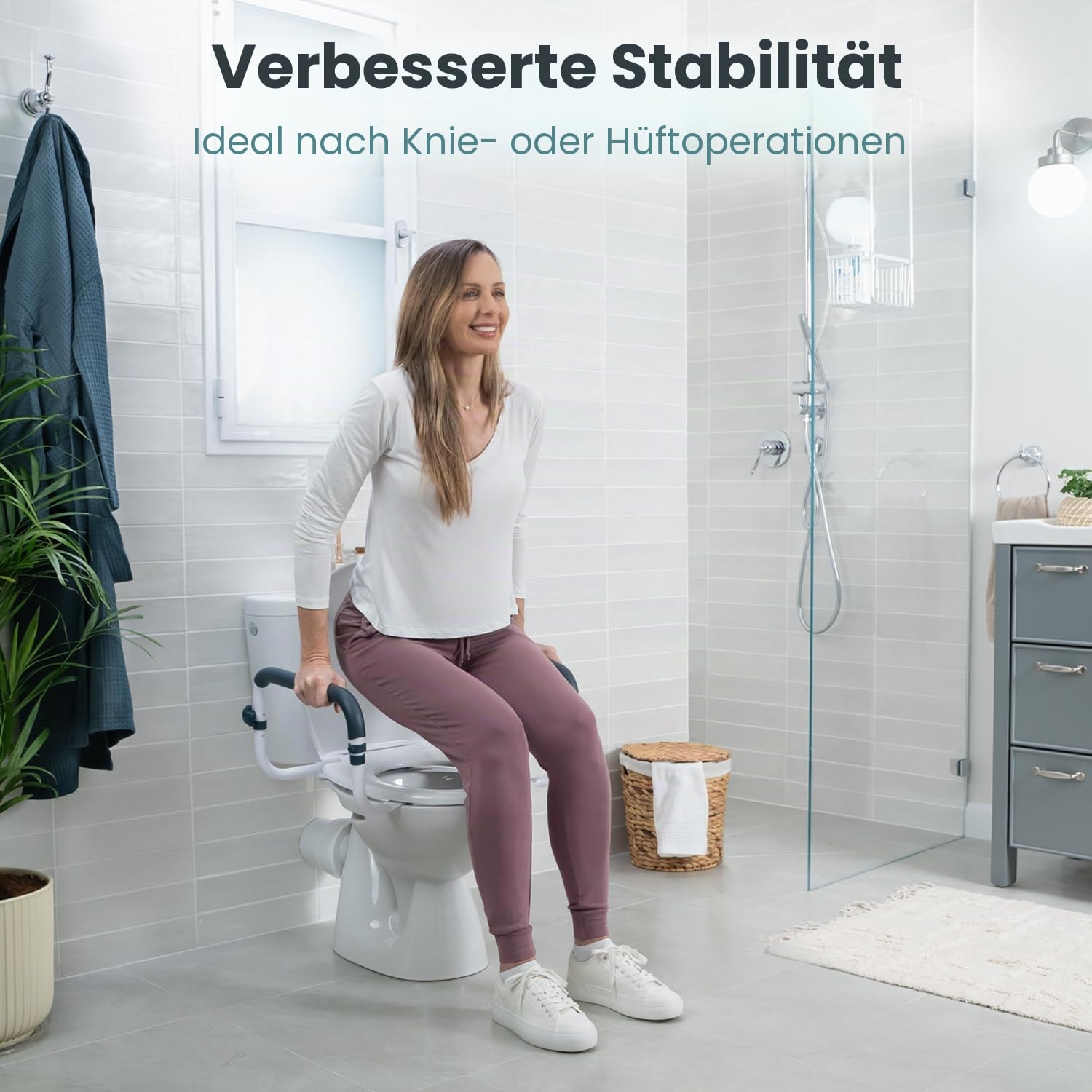 PELEGON WC-Sicherheitsschienen (113,4 kg) – Verstellbare Sicherheitsschienen, Toilettenstange für Senioren, WC-Sitz mit Griffen