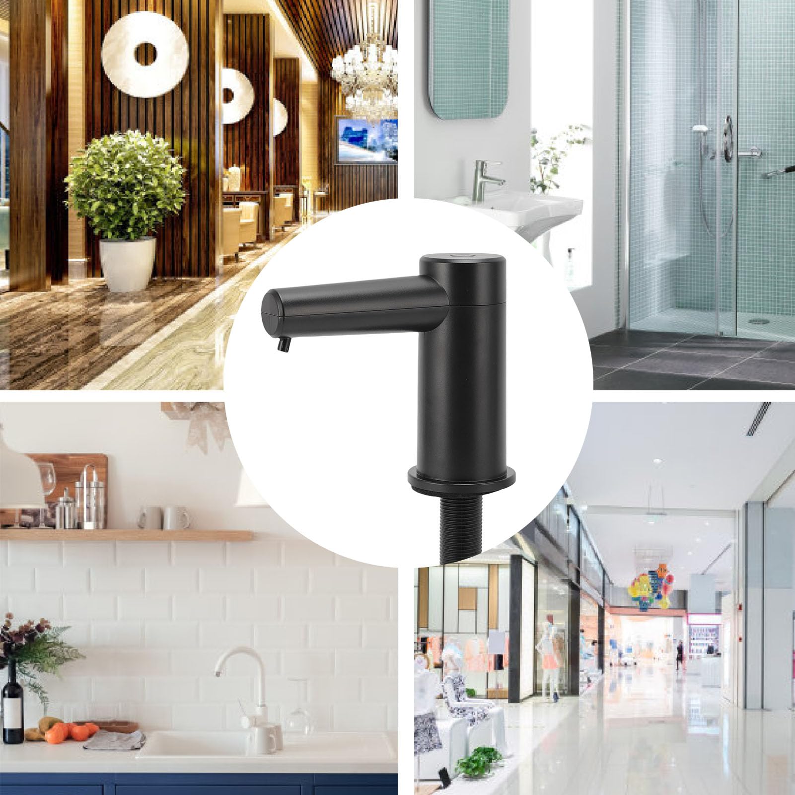 Dispensador de Jabón de Fregadero sin Toque 1.5s 2.2s 2 Tiempo de Dispensación Automático Empotrado en Jabón Dispensador para el Baño de la Cocina Hotel (Versión líquida Original de Gel)