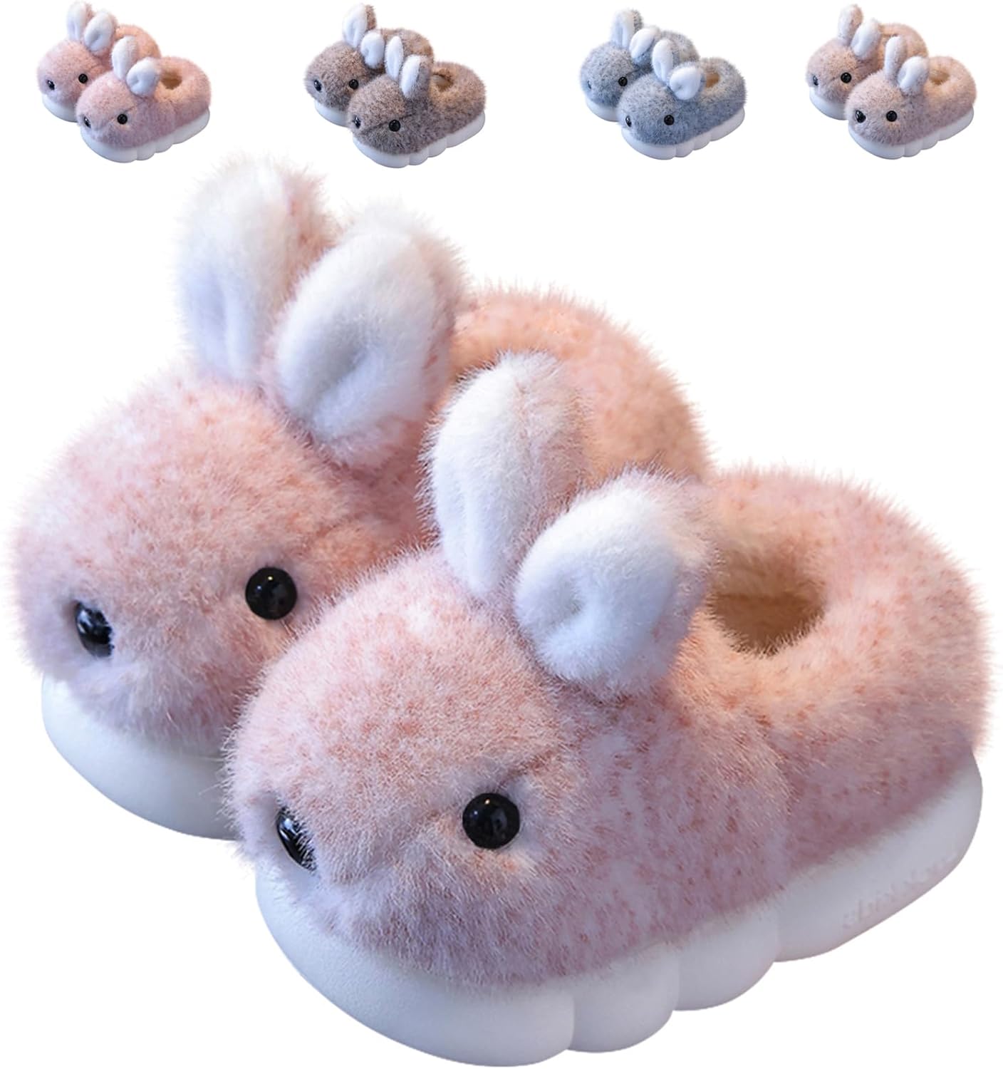 Cute Bunny Slippers for Toddlers - Fluffy & Warm