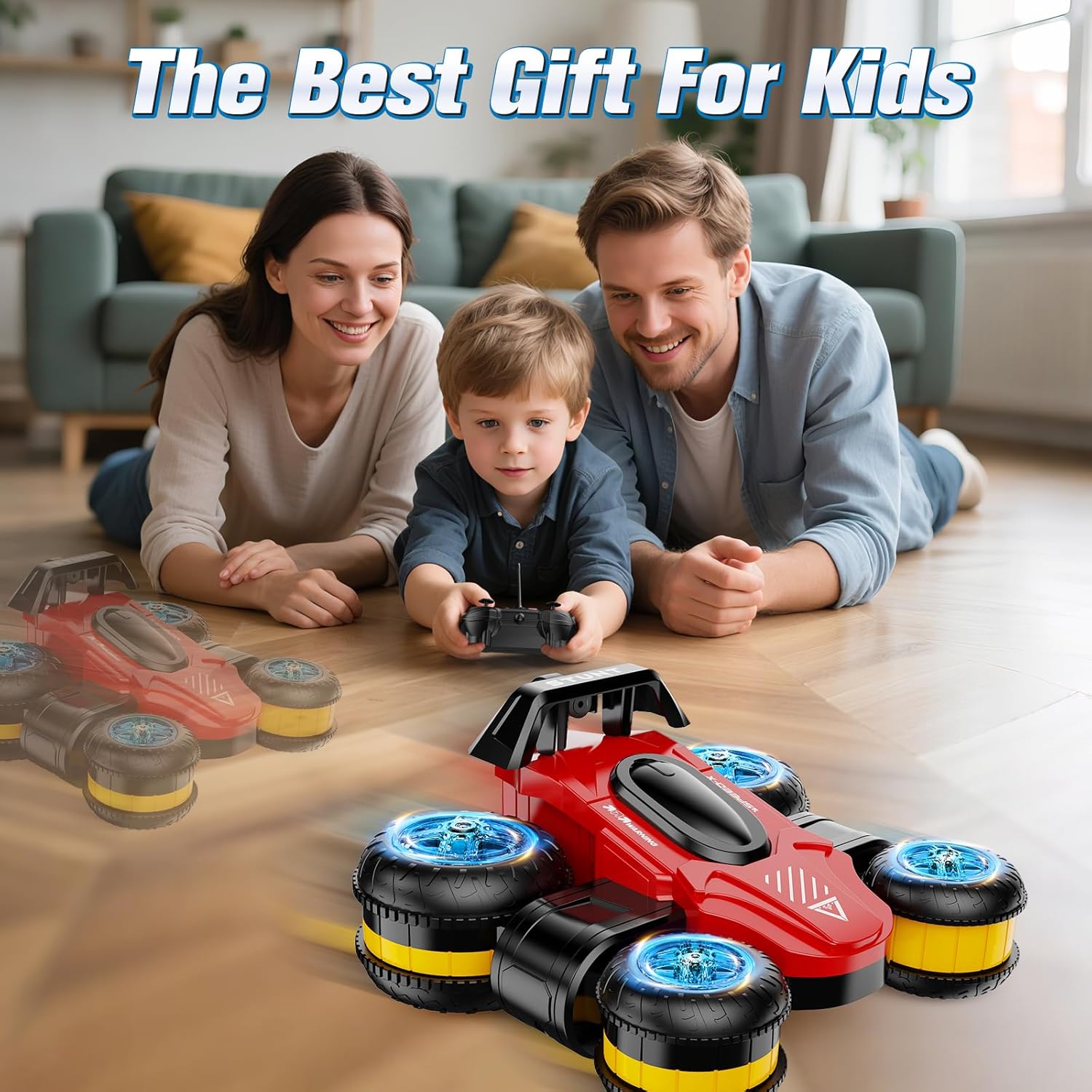 High Speed Drift Remote Control Stunt Deformation Car, Birthday Gifts, for Boys and Girls 4-16 Years Old (Green)