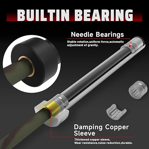 Miniatura 3 de HUISHENG 7ft Olympic Barbell Bar for Weightlifting, 2 Inch 45 lb Barbell for Squats, Deadlifts, Presses, Rows, Curls, Weight Bars for