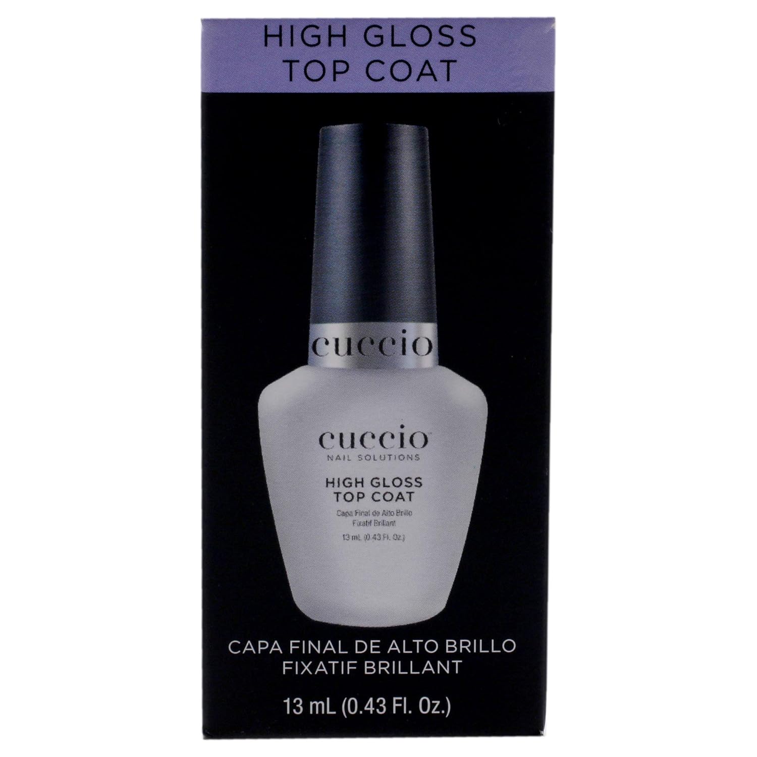 Cuccio Colour High Gloss Nail Top Coat - Developed With UV Absorbers To Help Protect The Nail Colour - Flexible Chip Resistant Protective Coating - Extends The Wear Of Your Manicure - 2.5 Oz