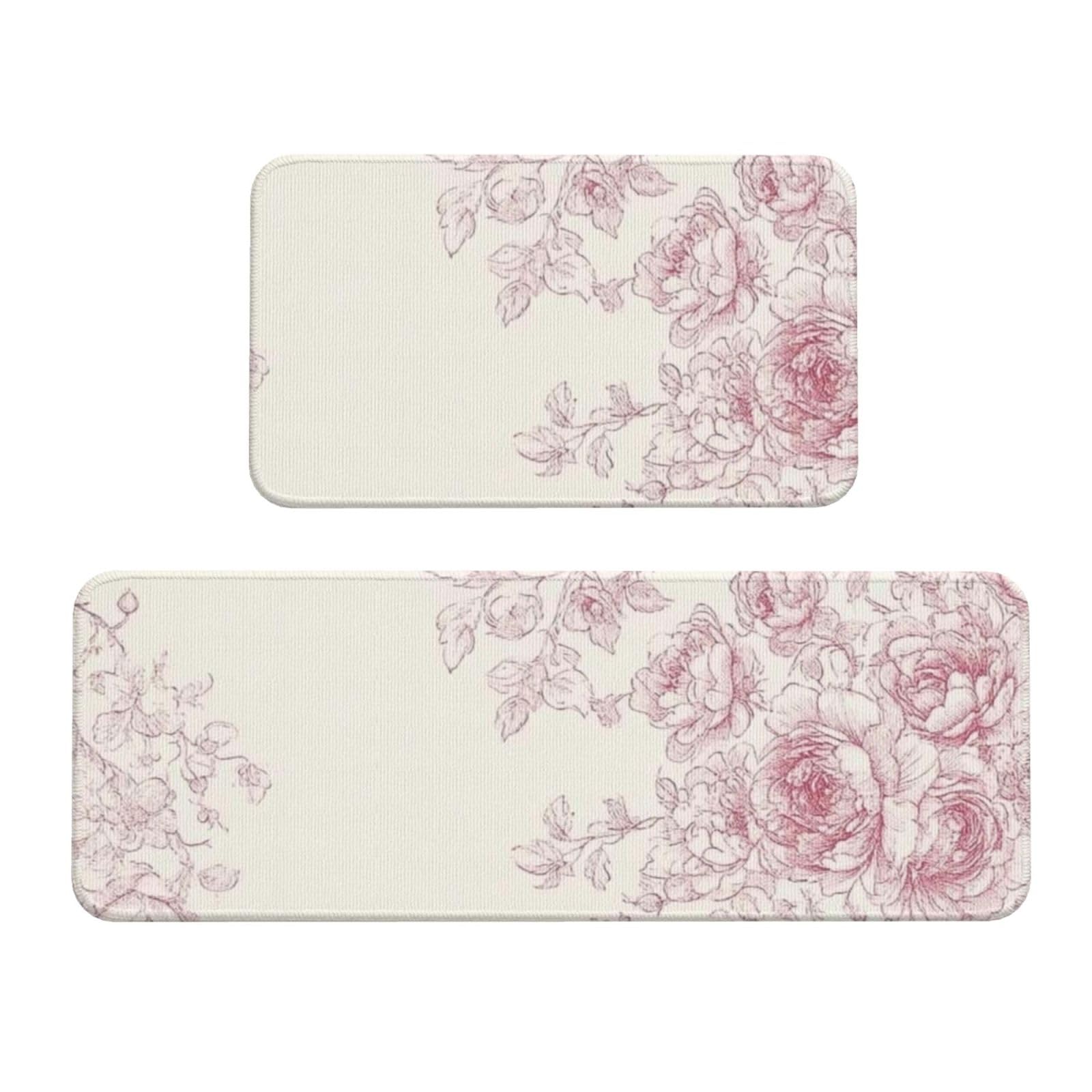 Tapetes de pie para decoración con diseño de flores chinas