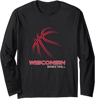 Basketball WI Love The Badger State Souvenir Wisconsin Hoops Long Sleeve T-Shirt
