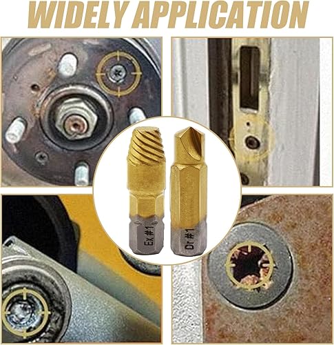 Miniatura 6 de Juego de extractor de tornillos dañados kit de extractor de pernos rotos de titanio de 22 piezas - Extractor de tornillos pelados para una fácil
