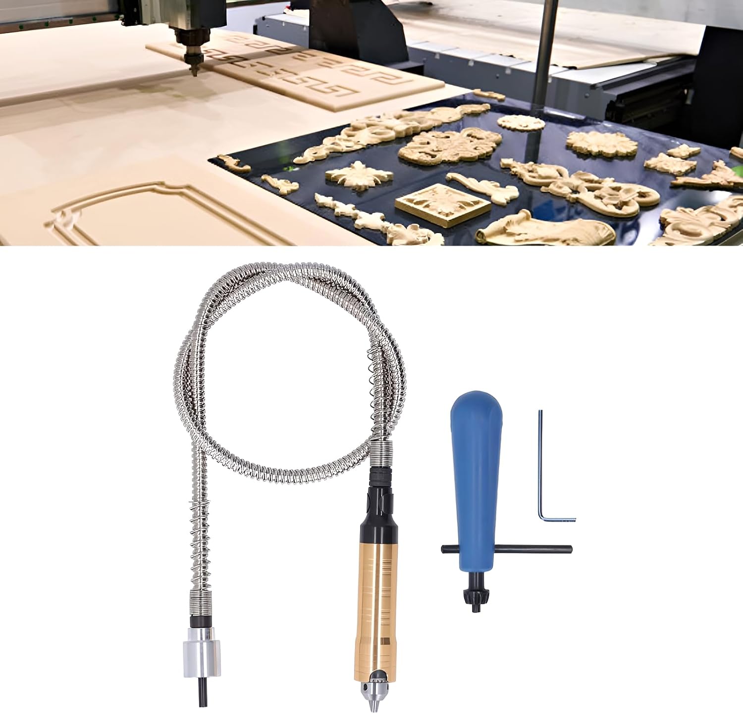 Flexible Shaft Extension, Adapter for Rotary Tools, 6.5 mm